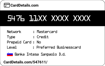 Card Details: 547611