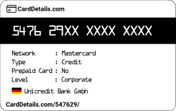 Card Details: 547629