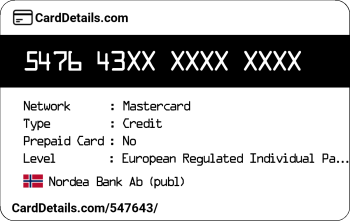 Card Details: 547643
