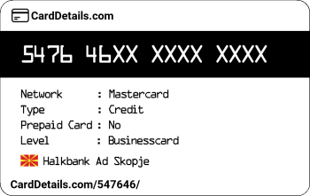 Card Details: 547646