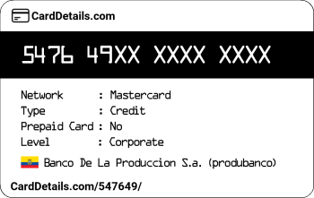 Card Details: 547649