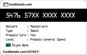 Card Details: 547657