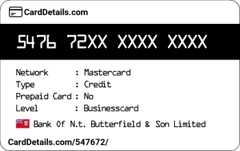 Card Details: 547672