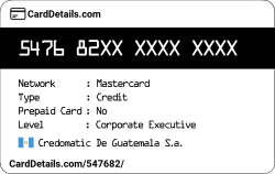 Card Details: 547682