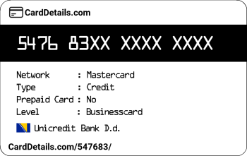 Card Details: 547683