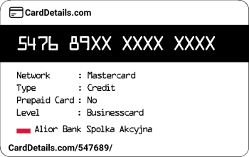 Card Details: 547689