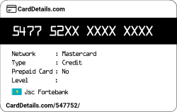 Card Details: 547752