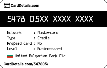Card Details: 547805