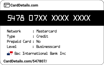Card Details: 547807
