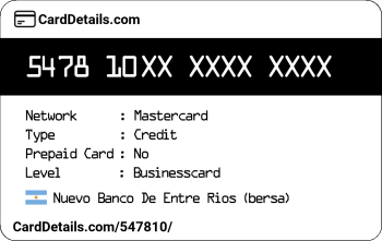 Card Details: 547810