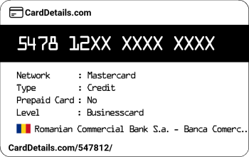 Card Details: 547812
