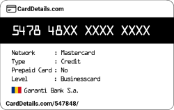 Card Details: 547848