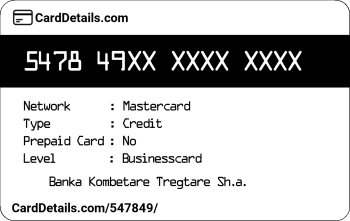 Card Details: 547849