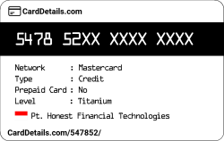Card Details: 547852