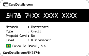 Card Details: 547874