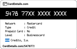 Card Details: 547877