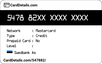 Card Details: 547882