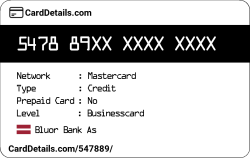 Card Details: 547889