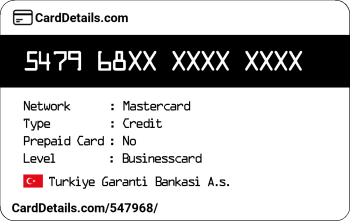 Card Details: 547968