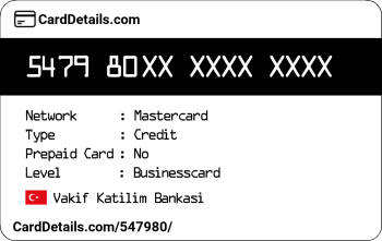 Card Details: 547980