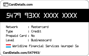 Card Details: 547993
