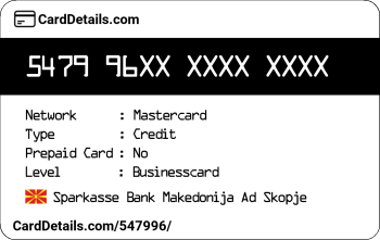 Card Details: 547996