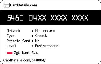 Card Details: 548004