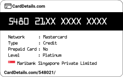 Card Details: 548021