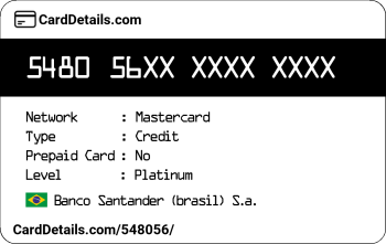 Card Details: 548056