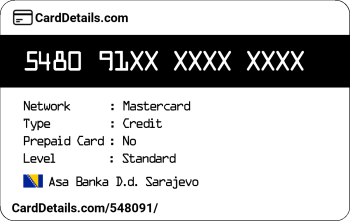Card Details: 548091