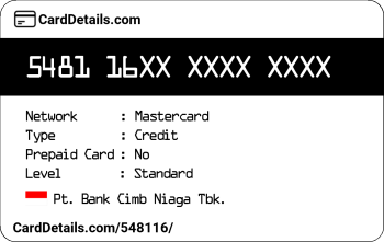 Card Details: 548116