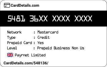 Card Details: 548136