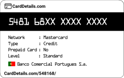 Card Details: 548168