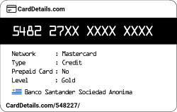 Card Details: 548227