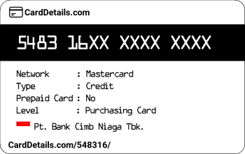 Card Details: 548316