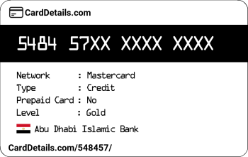 Card Details: 548457