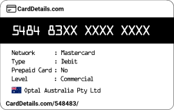 Card Details: 548483