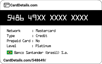 Card Details: 548649