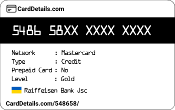 Card Details: 548658