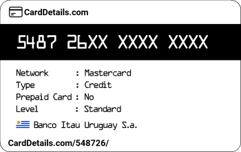 Card Details: 548726