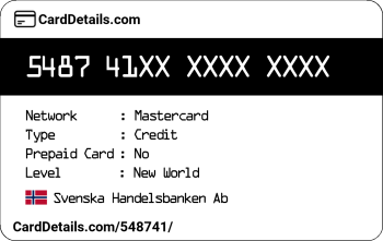 Card Details: 548741
