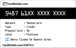 Card Details: 548761