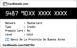 Card Details: 548790