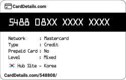 Card Details: 548808