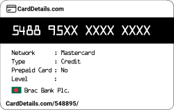 Card Details: 548895
