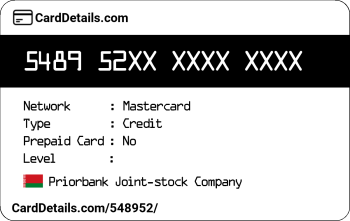 Card Details: 548952