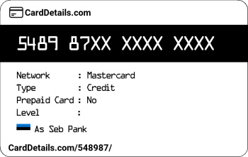Card Details: 548987