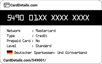 Card Details: 549001