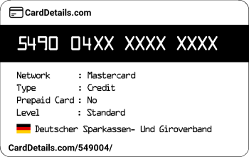 Card Details: 549004
