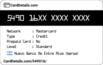 Card Details: 549016